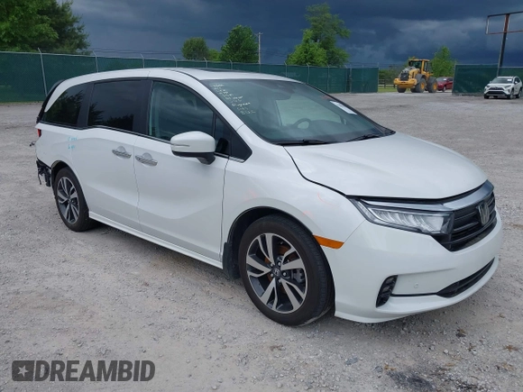 2023 Honda Odyssey Touring with VIN 5FNRL6H88PB079716, listed as a IAAI auction lot 42208628 with 26,679 mi miles and . Bid and sale history available at DreamBid. Image 1.
