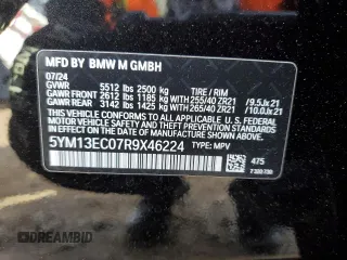 2024 BMW X3 M with VIN 5YM13EC07R9X46224, listed as a Copart auction lot 84289464 with 1,271 mi miles and Salvage Title. Bid and sale history available at carsss.com. Image 14.
