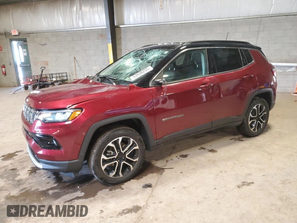 2022 Jeep Compass High Altitude with VIN 3C4NJDCB1NT226128, listed as a Copart auction lot 53938255 with 11,232 mi miles and Salvage Title. Bid and sale history available at DreamBid. Image 1.