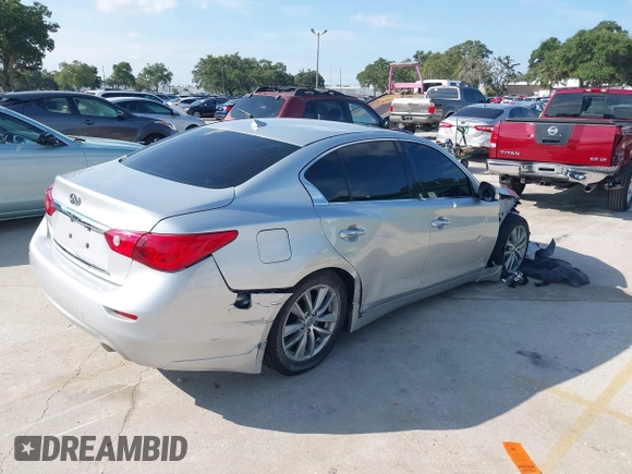 2014 Infiniti Q50 with VIN JN1BV7AP4EM677506, listed as a IAAI auction lot 40113207 with 142,446 mi miles and . Bid and sale history available at DreamBid. Image 4.