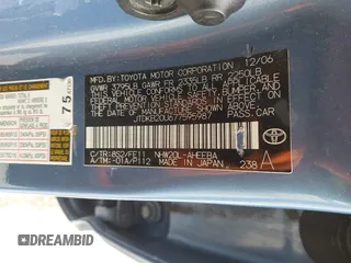 2007 Toyota Prius z VIN JTDKB20U677595987, wystawiony jako IAAI lot #41876974 z przebiegiem 218 650 mil mil oraz . Historia ofert i sprzedaży dostępna na DreamBid. Obrazek 9.