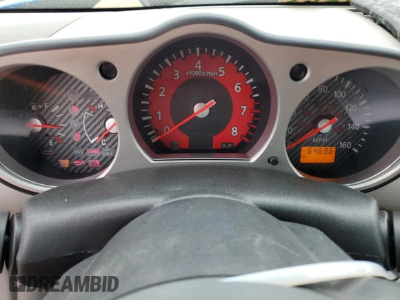 2005 Nissan 350Z with VIN JN1AZ34D25M607805, listed as a Copart auction lot 72138724 with 64,696 mi miles and Salvage Title. Bid and sale history available at carsss.com. Image 9.