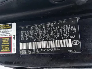 2011 Toyota Camry LE with VIN 4T1BF3EK9BU178077, listed as a IAAI auction lot 41591380 with 1 mi miles. Bid and sale history available at carsss.com. Image 9.