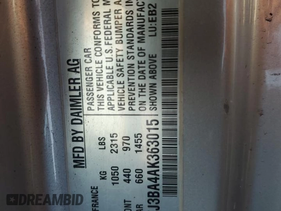 2010 Smart fortwo Pure with VIN WMEEJ3BA4AK363015, listed as a Copart auction lot 48892365 with 70,766 mi miles and Salvage title. Bid and sale history available at DreamBid. Image 12.
