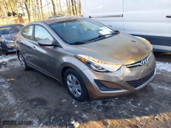 2016 Hyundai Elantra SE with VIN 5NPDH4AE2GH698135, listed as a IAAI auction lot 41337872 with 1 mi miles. Bid and sale history available at carsss.com. Image 1.