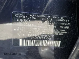 2023 Hyundai Sonata Hybrid Blue with VIN KMHL24JJ5PA055890, listed as a Copart auction lot 49479145 with 0 mi miles and Salvage Title. Bid and sale history available at carsss.com. Image 12.