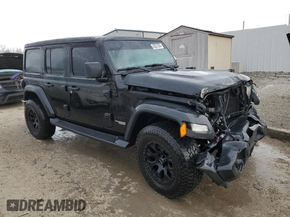 2021 Jeep Wrangler Unlimited Willys with VIN 1C4HJXDM6MW823301, listed as a Copart auction lot 43021265 with 59,707 mi miles and Salvage Title. Bid and sale history available at DreamBid. Image 4.