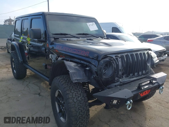 2020 Jeep Wrangler Unlimited Rubicon with VIN 1C4HJXFG1LW141335, listed as a IAAI auction lot 42724973 with 59,843 mi miles and . Bid and sale history available at DreamBid. Image 1.