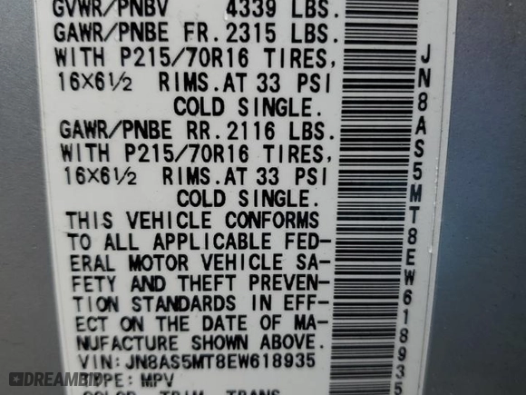 2014 Nissan Rogue Select S with VIN JN8AS5MT8EW618935, listed as a Copart auction lot 48997485 with 137,314 mi miles and Salvage Title. Bid and sale history available at carsss.com. Image 14.
