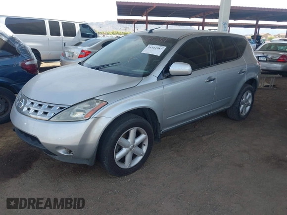 2005 Nissan Murano SE with VIN JN8AZ08T95W303747, listed as a IAAI auction lot 41921987 with 213,216 mi miles and . Bid and sale history available at DreamBid. Image 2.