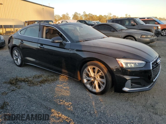 2023 Audi A5 Sportback Premium Plus with VIN WAUCBCF55PA008902, listed as a Copart auction lot 76326794 with 18,904 mi miles and Salvage Title. Bid and sale history available at carsss.com. Image 4.
