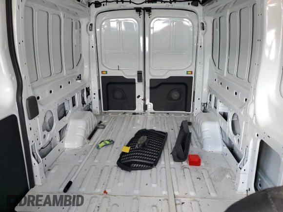 2023 Ford Transit Cargo with VIN 1FTBR1C83PKA24362, listed as a Copart auction lot 58766595 with 7,047 mi miles and Salvage title. Bid and sale history available at DreamBid. Image 10.