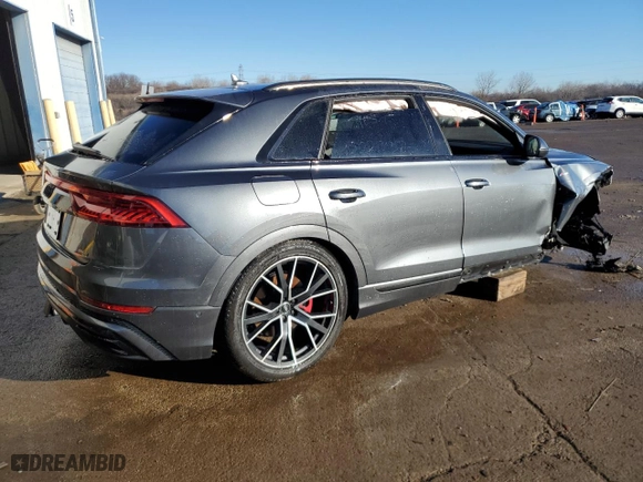 2019 Audi Q8 Premium Plus with VIN WA1EVAF1XKD023157, listed as a Copart auction lot 81583584 with 65,563 mi miles and Salvage Title. Bid and sale history available at carsss.com. Image 3.