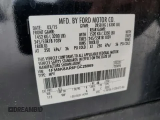 2015 Ford Police Interceptor Utility z VIN 1FM5K8AR6FGC26969, wystawiony jako Copart lot #55616395 z przebiegiem 188 567 mil mil oraz Tytuł czysty. Historia ofert i sprzedaży dostępna na DreamBid. Obrazek 13.