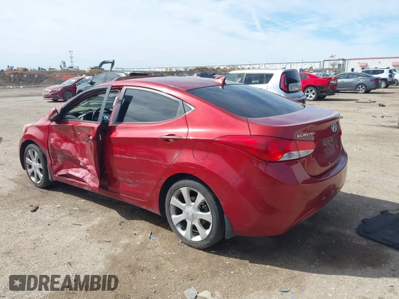 2012 Hyundai Elantra Limited with VIN KMHDH4AE7CU335325, listed as a IAAI auction lot 41680850 with 105,991 mi miles. Bid and sale history available at carsss.com. Image 3.