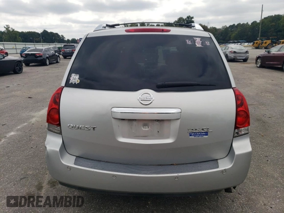 2007 Nissan Quest S with VIN 5N1BV28U57N123234, listed as a Copart auction lot 72026404 with 182,372 mi miles and Salvage Title. Bid and sale history available at carsss.com. Image 6.