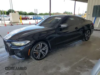 2021 BMW 4 Series 430i z VIN WBA53AP00MCH37163, wystawiony jako Copart lot #54800475 z przebiegiem 62 347 mil mil oraz Szkoda całkowita • Salvage title. Historia ofert i sprzedaży dostępna na DreamBid. Obrazek 1.