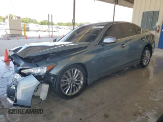 2018 Infiniti Q50 3.0t LUXE with VIN JN1EV7AP7JM353554, listed as a Copart auction lot 52555045 with 93,113 mi miles and Salvage Title. Bid and sale history available at carsss.com. Image 1.
