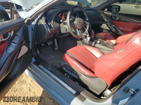 2021 Infiniti Q60 Red Sport 400 with VIN JN1FV7LL7MM560206, listed as a Copart auction lot 69141254 with 27,365 mi miles and Salvage title. Bid and sale history available at DreamBid. Image 8.