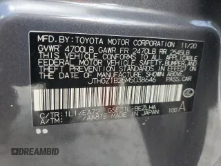 2021 Lexus IS 350 F Sport with VIN JTHGZ1B25M5038646, listed as a Copart auction lot 60291505 with 106,116 mi miles and Non repairable. Bid and sale history available at DreamBid. Image 13.