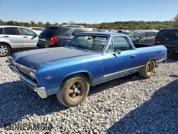 1967 Chevrolet El Camino z VIN 136807Z141910, wystawiony jako Copart lot #75923324 z przebiegiem 70 138 mil mil oraz Szkoda całkowita • Salvage title. Historia ofert i sprzedaży dostępna na DreamBid. Obrazek 1.