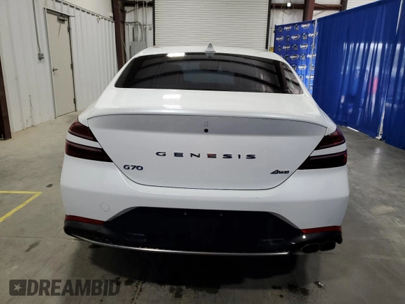2023 Genesis G70 2.0T with VIN KMTG34TA2PU129153, listed as a Copart auction lot 74690154 with 18,785 mi miles and Clean Title. Bid and sale history available at DreamBid. Image 6.