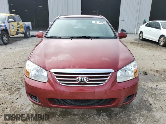 2007 Kia Spectra EX with VIN KNAFE121775427693, listed as a Copart auction lot 76727994 with 100,197 mi miles and Salvage Title. Bid and sale history available at carsss.com. Image 5.
