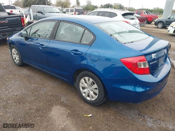 2012 Honda Civic Sdn LX with VIN 2HGFB2F50CH582539, listed as a IAAI auction lot 41296020 with 65,334 mi miles. Bid and sale history available at carsss.com. Image 3.