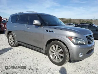 2011 Infiniti QX56 7-passenger with VIN JN8AZ2NE2B9000479, listed as a Copart auction lot 49492035 with 152,852 mi miles and Salvage Title. Bid and sale history available at carsss.com. Image 4.