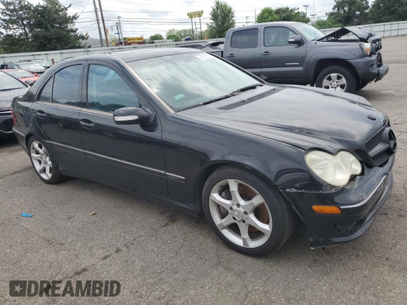 2007 Mercedes-Benz C 230 Sport with VIN WDBRF52HX7F909181, listed as a Copart auction lot 56762685 with 169,085 mi miles and Salvage title. Bid and sale history available at DreamBid. Image 4.