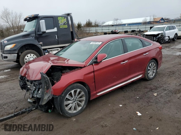 2015 Hyundai Sonata Sport with VIN 5NPE34AF8FH243834, listed as a Copart auction lot 48398125 with 108,535 mi miles and Salvage title. Bid and sale history available at DreamBid. Image 1.