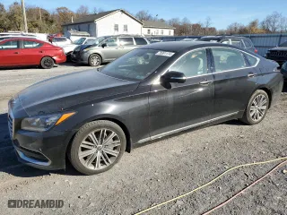 2018 Genesis G80 3.8L with VIN KMHGN4JEXJU250000, listed as a Copart auction lot 79301174 with 74,636 mi miles and Salvage Title. Bid and sale history available at carsss.com. Image 1.