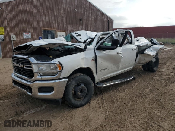 2020 Ram 3500 Big Horn with VIN 3C63RRHLXLG140649, listed as a Copart auction lot 53492934 with 0 mi miles and Salvage Title. Bid and sale history available at carsss.com. Image 1.