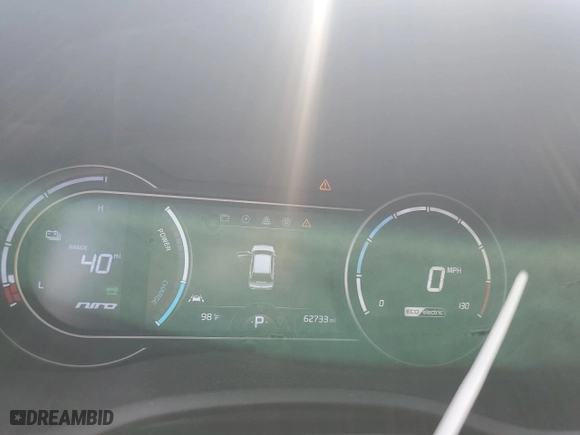 2019 Kia Niro EV EX Premium with VIN KNDCE3LG7K5026741, listed as a Copart auction lot 66387604 with 62,733 mi miles and Salvage Title. Bid and sale history available at carsss.com. Image 9.