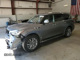 2021 Infiniti QX80 LUXE with VIN JN8AZ2AF2M9719037, listed as a Copart auction lot 72132004 with 105,755 mi miles and Salvage Title. Bid and sale history available at carsss.com. Image 1.