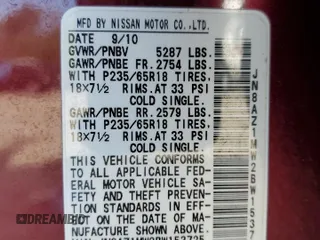 2011 Nissan Murano SV z VIN JN8AZ1MW2BW153725, wystawiony jako Copart lot #47256425 z przebiegiem 182 568 mil mil oraz Czysty tytuł • Clean title. Historia ofert i sprzedaży dostępna na DreamBid. Obrazek 13.