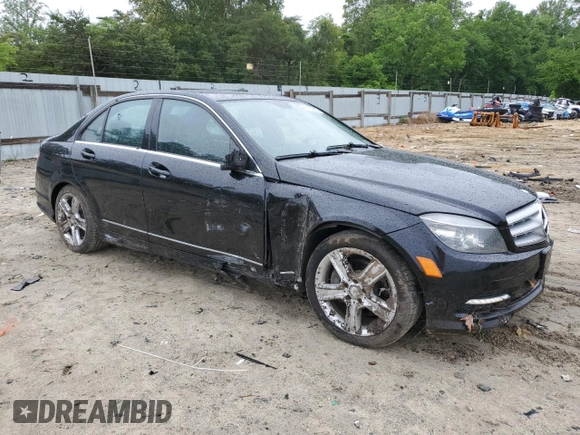 2011 Mercedes-Benz C 300 Sport with VIN WDDGF8BB5BR174600, listed as a Copart auction lot 56768265 with 142,253 mi miles and Salvage title. Bid and sale history available at DreamBid. Image 4.