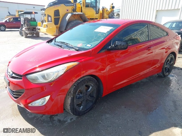 2013 Hyundai Elantra Coupe GS with VIN KMHDH6AE7DU010199, listed as a IAAI auction lot 41756810 with 122,158 mi miles. Bid and sale history available at carsss.com. Image 2.