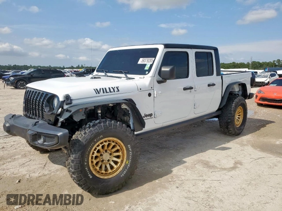 2022 Jeep Gladiator Willys Sport z VIN 1C6HJTAG3NL108428, wystawiony jako Copart lot #59379285 z przebiegiem 55 054 mil mil oraz Szkoda całkowita • Salvage title. Historia ofert i sprzedaży dostępna na DreamBid. Obrazek 1.