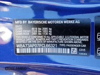 2023 BMW 4 Series 430i xDrive with VIN WBA73AP07PCL66321, listed as a Copart auction lot 42847324 with 15,343 mi miles and . Bid and sale history available at DreamBid. Image 14.