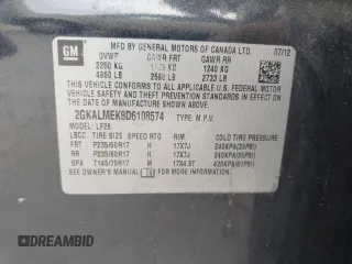 2013 GMC Terrain SLE with VIN 2GKALMEK8D6108574, listed as a Copart auction lot 51376525 with 185,088 mi miles and Salvage Title. Bid and sale history available at carsss.com. Image 15.