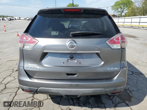 2016 Nissan Rogue SV with VIN KNMAT2MV9GP671536, listed as a Copart auction lot 53640395 with 68,646 mi miles and Salvage Title. Bid and sale history available at carsss.com. Image 6.