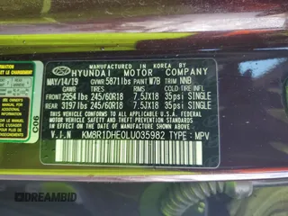 2020 Hyundai Palisade SE with VIN KM8R1DHE0LU035982, listed as a Copart auction lot 80505644 with 71,265 mi miles and Salvage title. Bid and sale history available at DreamBid. Image 16.