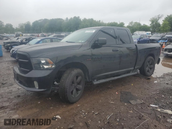 2018 Ram 1500 Express with VIN 1C6RR7FT8JS277905, listed as a Copart auction lot 57579305 with 76,450 mi miles and Salvage title. Bid and sale history available at DreamBid. Image 1.
