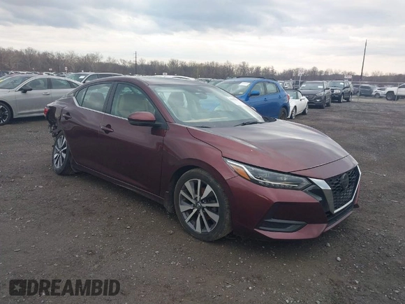 2020 Nissan Sentra SV with VIN 3N1AB8CV3LY253041, listed as a IAAI auction lot 41533870 with 117,212 mi miles. Bid and sale history available at carsss.com. Image 1.