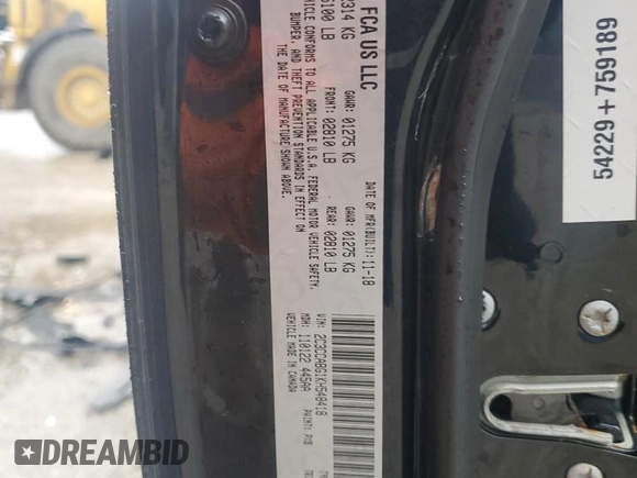 2019 Chrysler 300 with VIN 2C3CCABG1KH548418, listed as a Copart auction lot 43458095 with 61,033 mi miles and Salvage Title. Bid and sale history available at carsss.com. Image 12.
