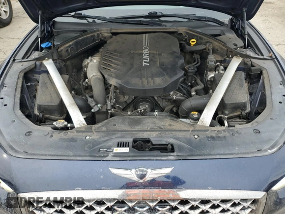 2019 Genesis G70 3.3T Advanced with VIN KMTG34LE5KU034162, listed as a Copart auction lot 46325915 with 76,555 mi miles and Salvage Title. Bid and sale history available at carsss.com. Image 11.