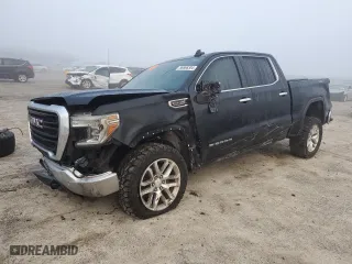 2019 GMC Sierra 1500 SLT with VIN 3GTU9DEL2KG205383, listed as a Copart auction lot 86866304 with 112,207 mi miles and Salvage Title. Bid and sale history available at carsss.com. Image 1.