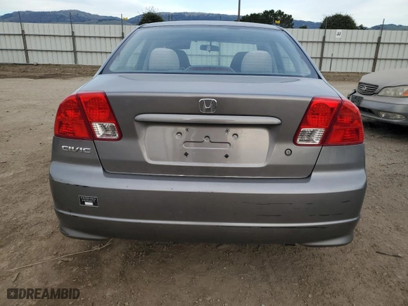2005 Honda Civic Sdn VP with VIN 2HGES16305H583102, listed as a Copart auction lot 47491885 with 93,711 mi miles and Salvage Title. Bid and sale history available at carsss.com. Image 6.
