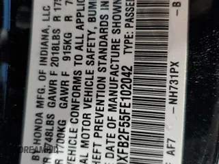 2015 Honda Civic LX z VIN 19XFB2F55FE102042, wystawiony jako Copart lot #56213075 z przebiegiem 98 324 mil mil oraz Szkoda całkowita • Salvage title. Historia ofert i sprzedaży dostępna na DreamBid. Obrazek 12.